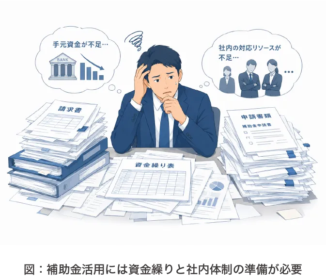 補助金活用には資金繰りの社内体制の準備が必要