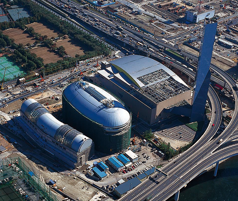 江東区有明スポーツセンター 屋内プール開閉式ドーム上屋 システム建築実績no 1 横河システム建築